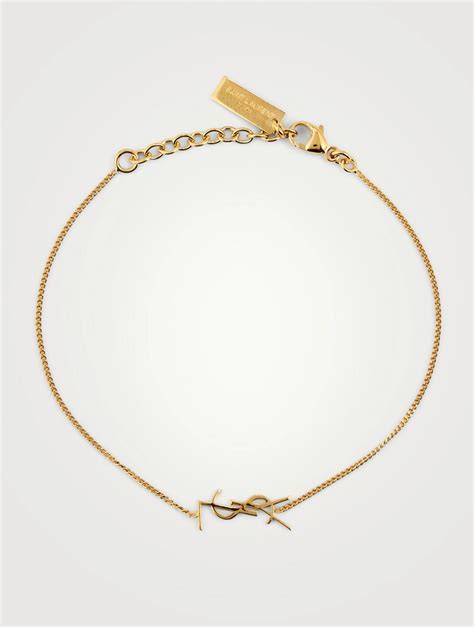 ysl logo chain bracelet|yves saint laurent leather bracelet.